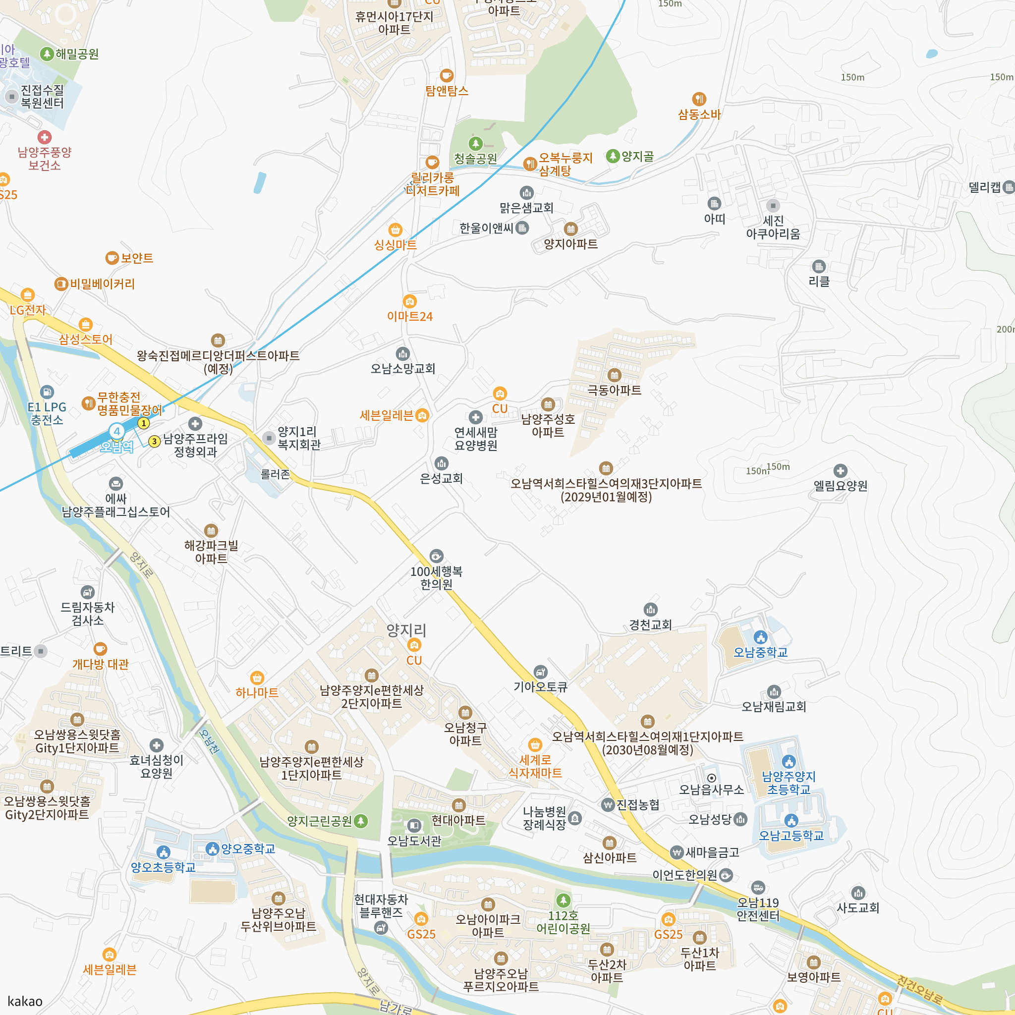 오남역 서희스타힐스 여의재 3단지 (조합원 취소분) 반경 1km 주변 시설 지도