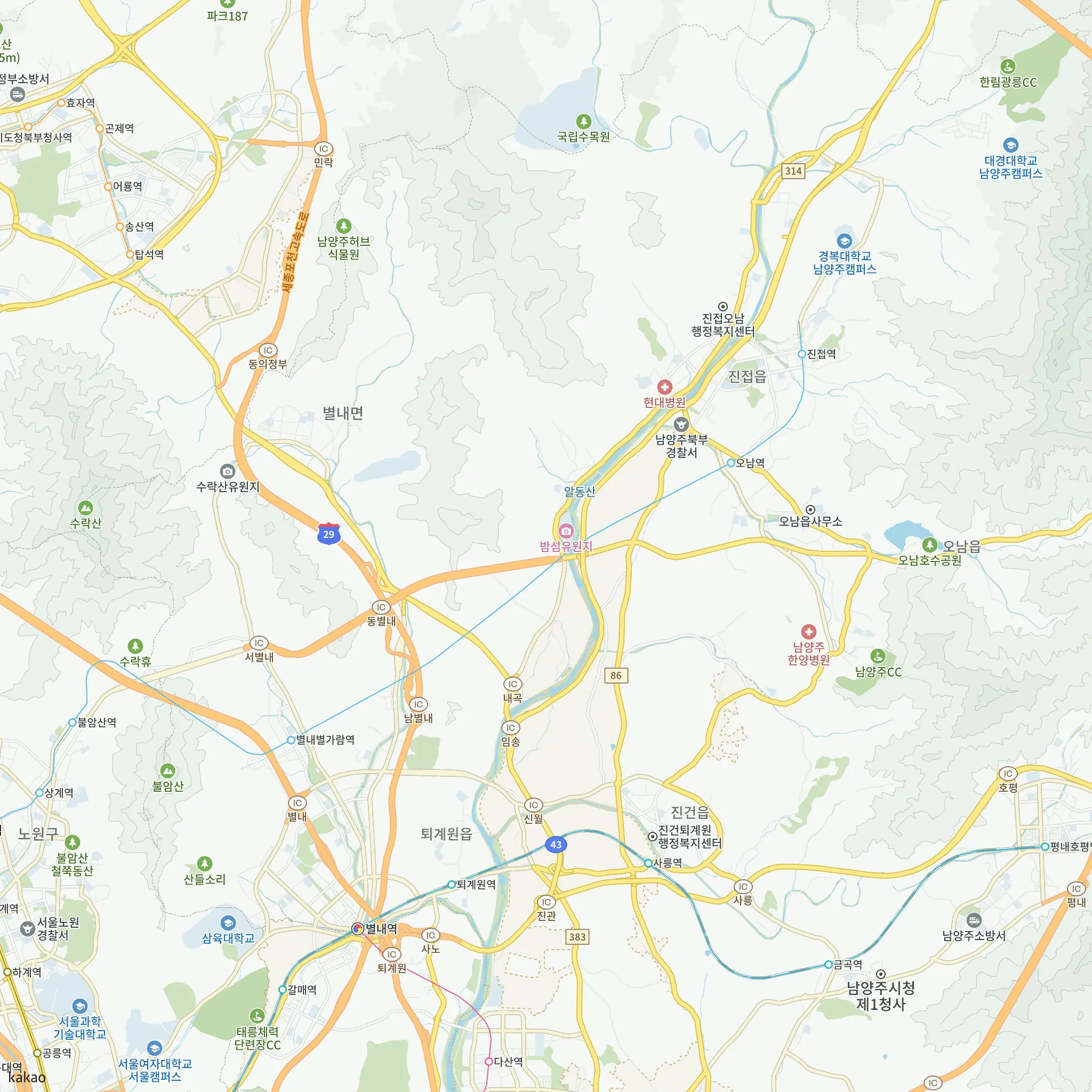 오남역 서희스타힐스 여의재 3단지 (조합원 취소분)에서 가장 가까운 오남역과 4호선 노선 지도