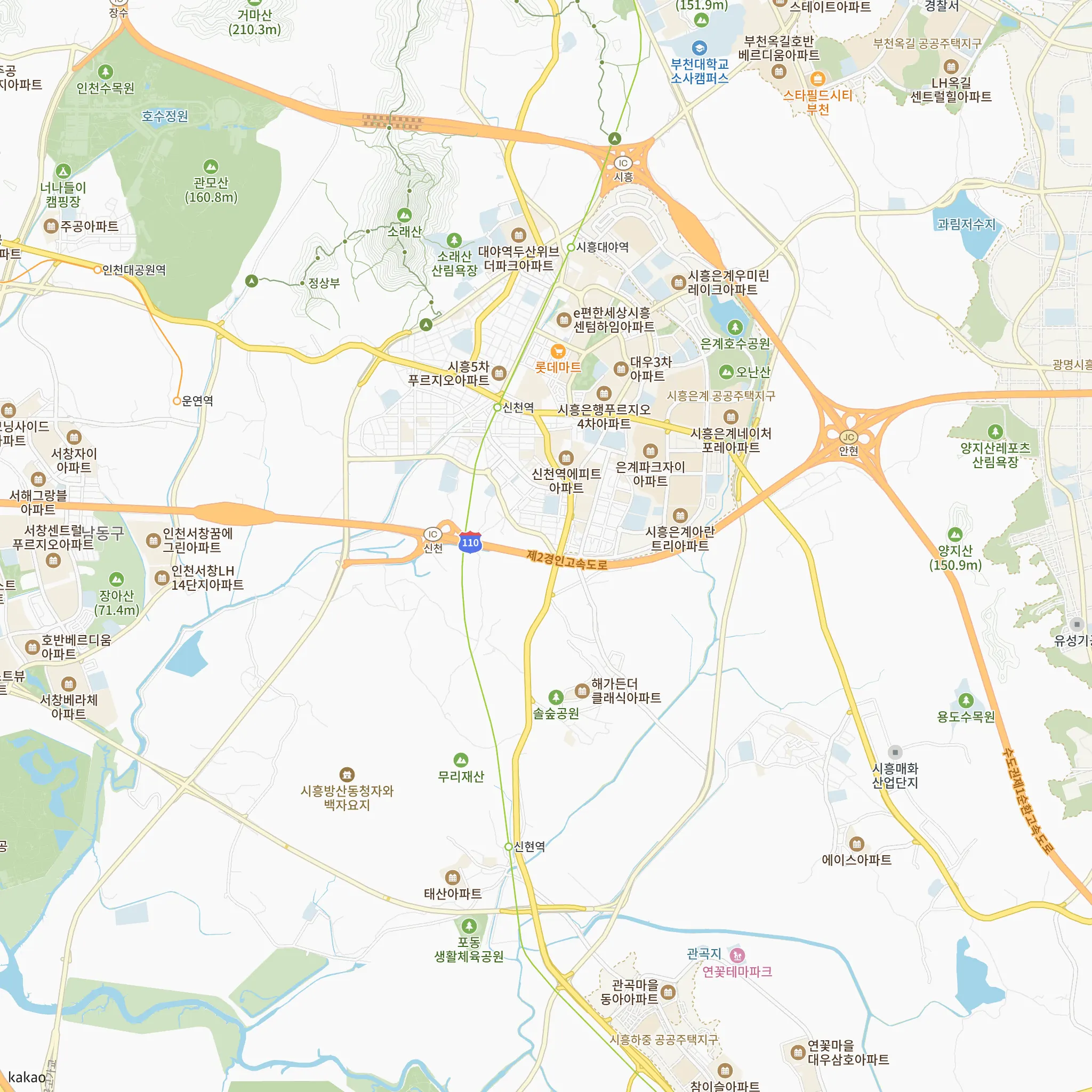 시흥 은계 에피트(조합원 취소분)에서 가장 가까운 신천역과 서해선 노선 지도